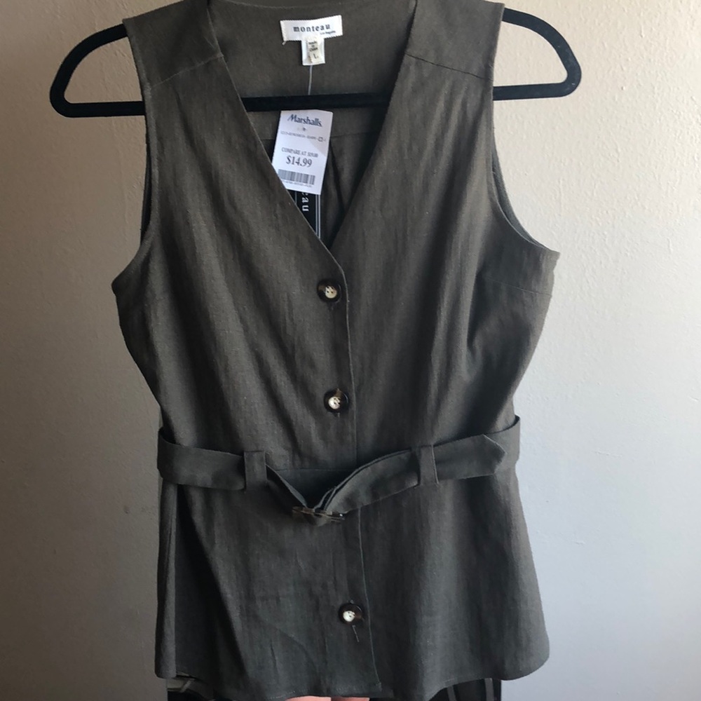 Olive green dressy tank top